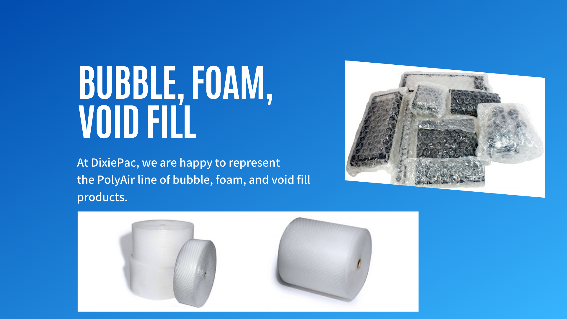 Expanding foam void fill packing, Packaging2Buy